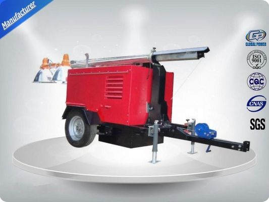 چین 30Kw , 40Kw Power Towable Mobile Light Tower Soundproof With Metal Mast تامین کننده