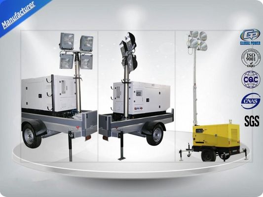 چین Low Noise Trailer Mounted Mobile Light Tower Generator 10Kw/12Kva F Insulation Class تامین کننده